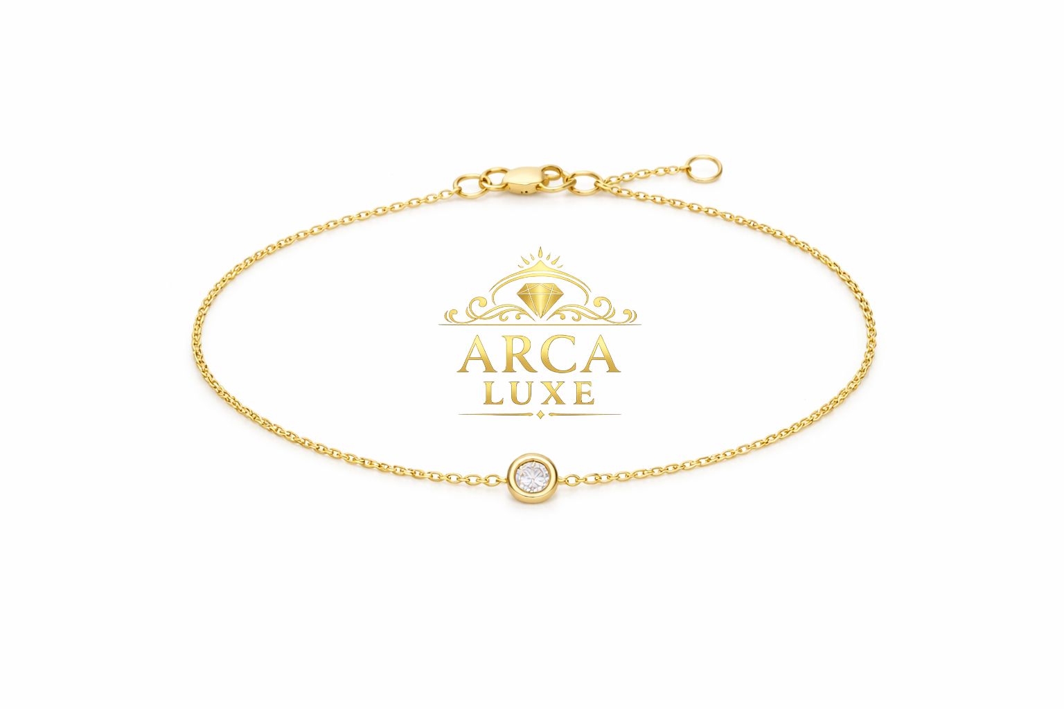 14K Gold Solo Diamond Bracelet 7"Includes 6.5" extender.