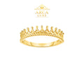 14K Solid Gold Crown Ring – Elegant Royal Design Size 7"