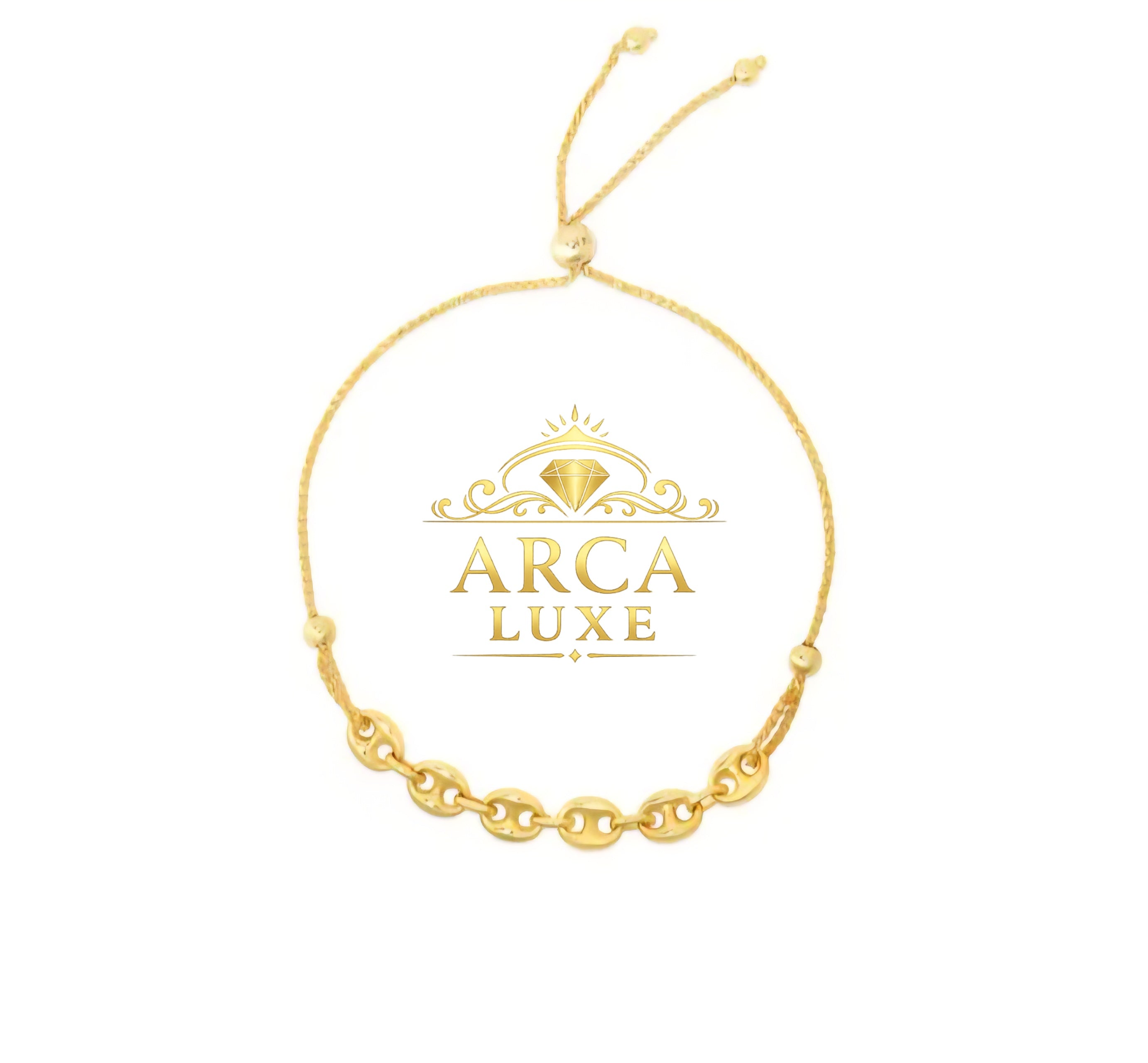 14K Solid Gold Mariner Link Bolo Bracelet – Adjustable Luxury Friendship Bracelet
