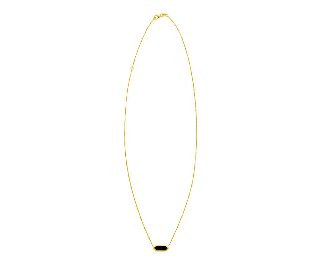 Hexagon Gold Necklace 16"