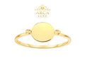 14K Solid Gold Polished Disc Ring – Minimalist Gold Statement Ring Size 7"