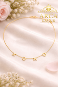 14K Solid Gold XOXO Necklace – Elegant Love Design 18"