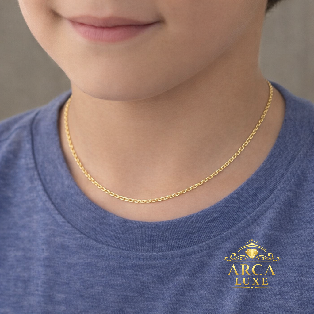 Arca Luxe 14K Solid Yellow Gold 1.9mm Figaro Chain Necklace