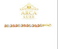 14K Tri-Color Gold X & O Heart Bracelet – 7.25" Luxury Design