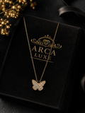 14K Gold Butterfly Necklace – 18" Diamond Cut | ARCA LUXE