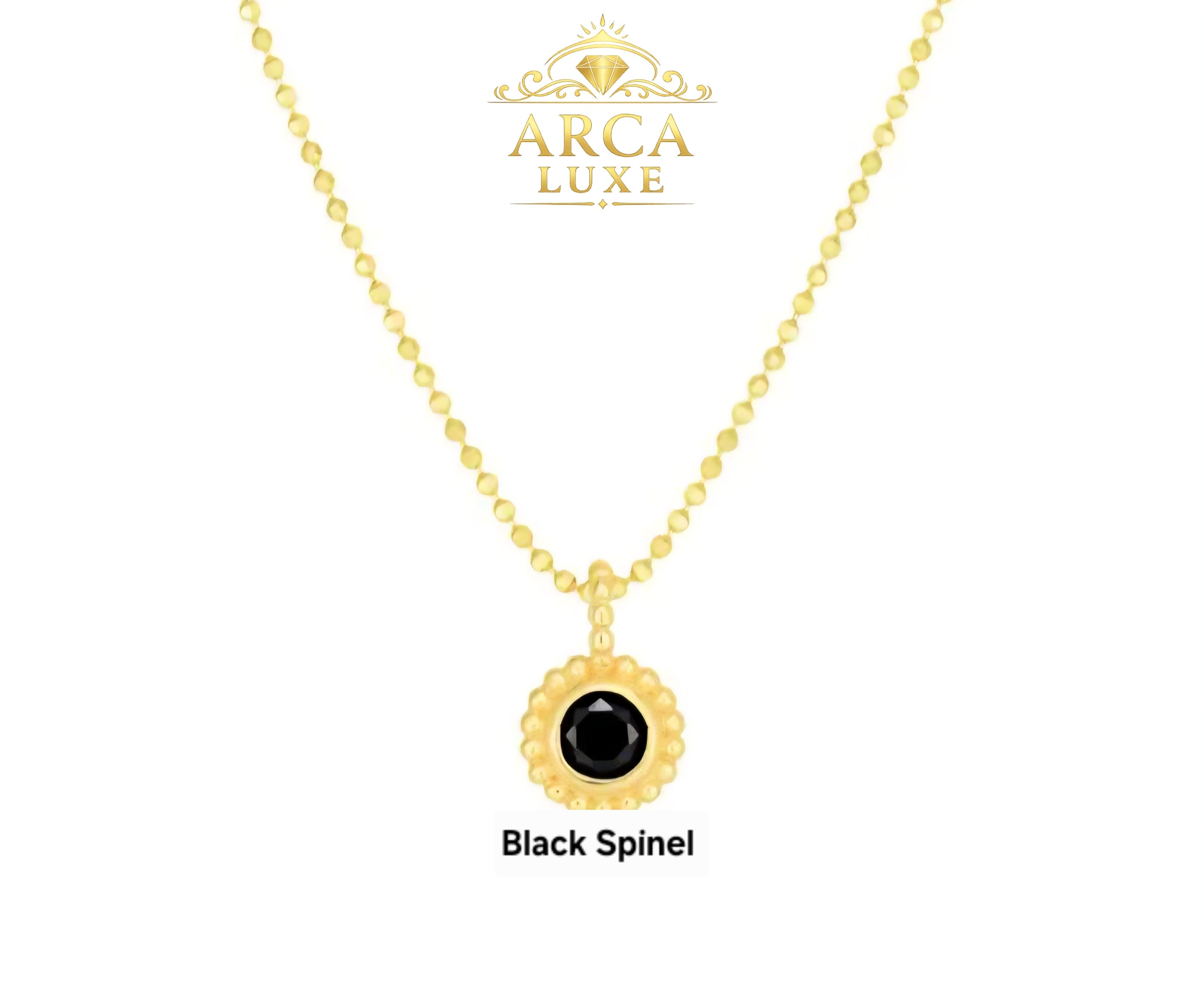 ARCA LUXE 14K Gold Natural Gemstone 18" Pendant Necklace