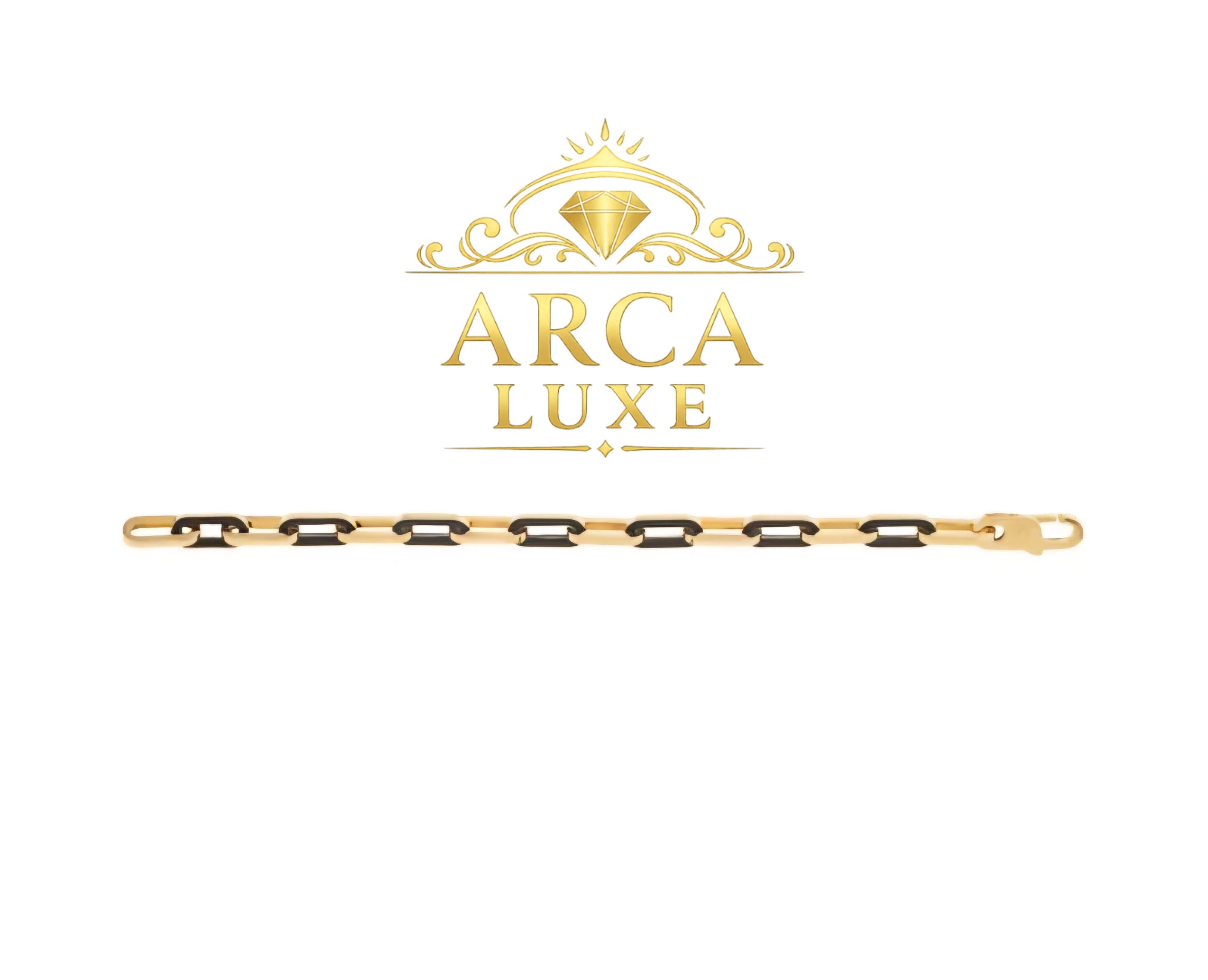 14K Gold Paperclip Gem Link Bracelet – Premium Luxury Collection 7.5"