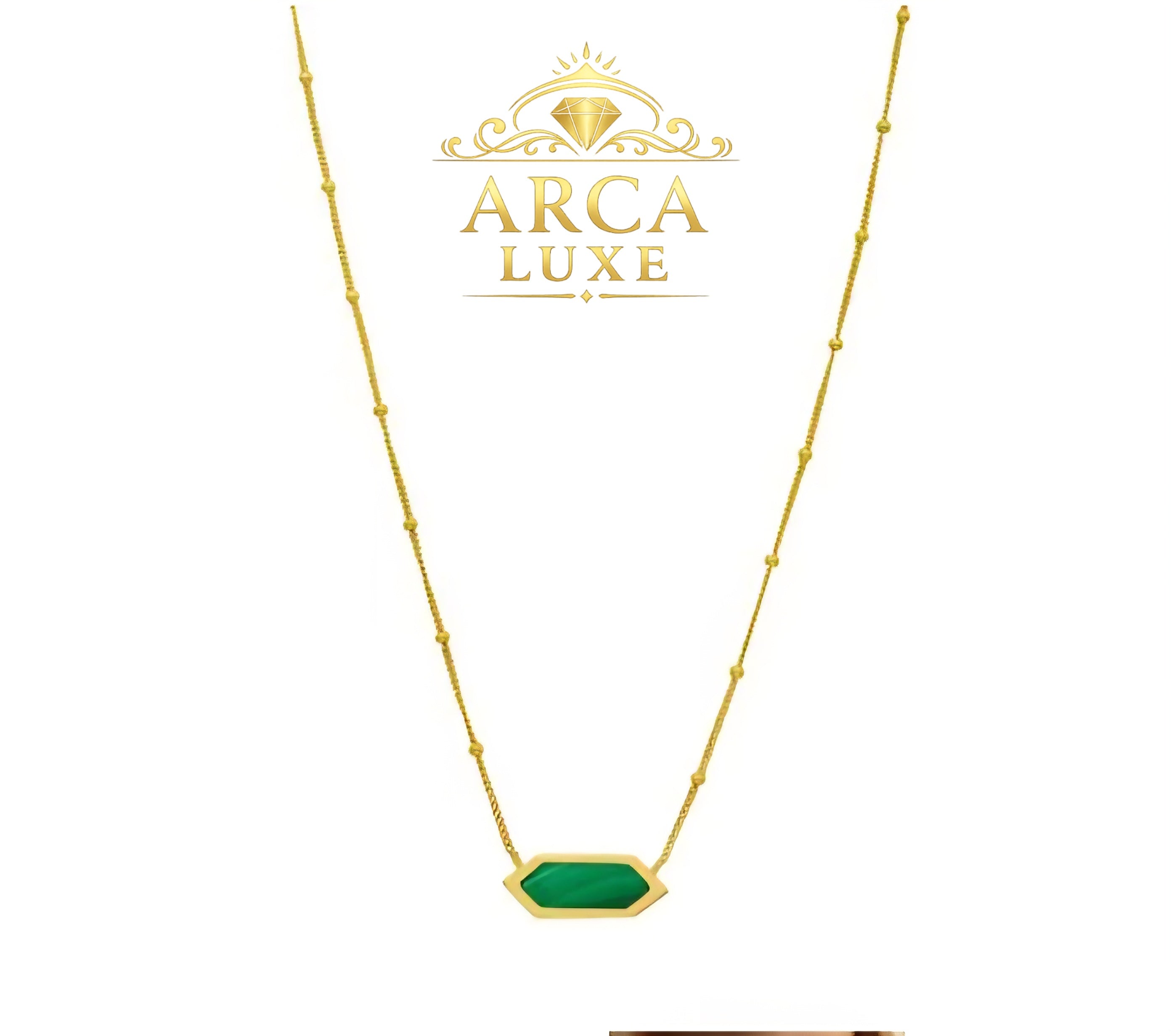 Hexagon Gold Necklace 16"