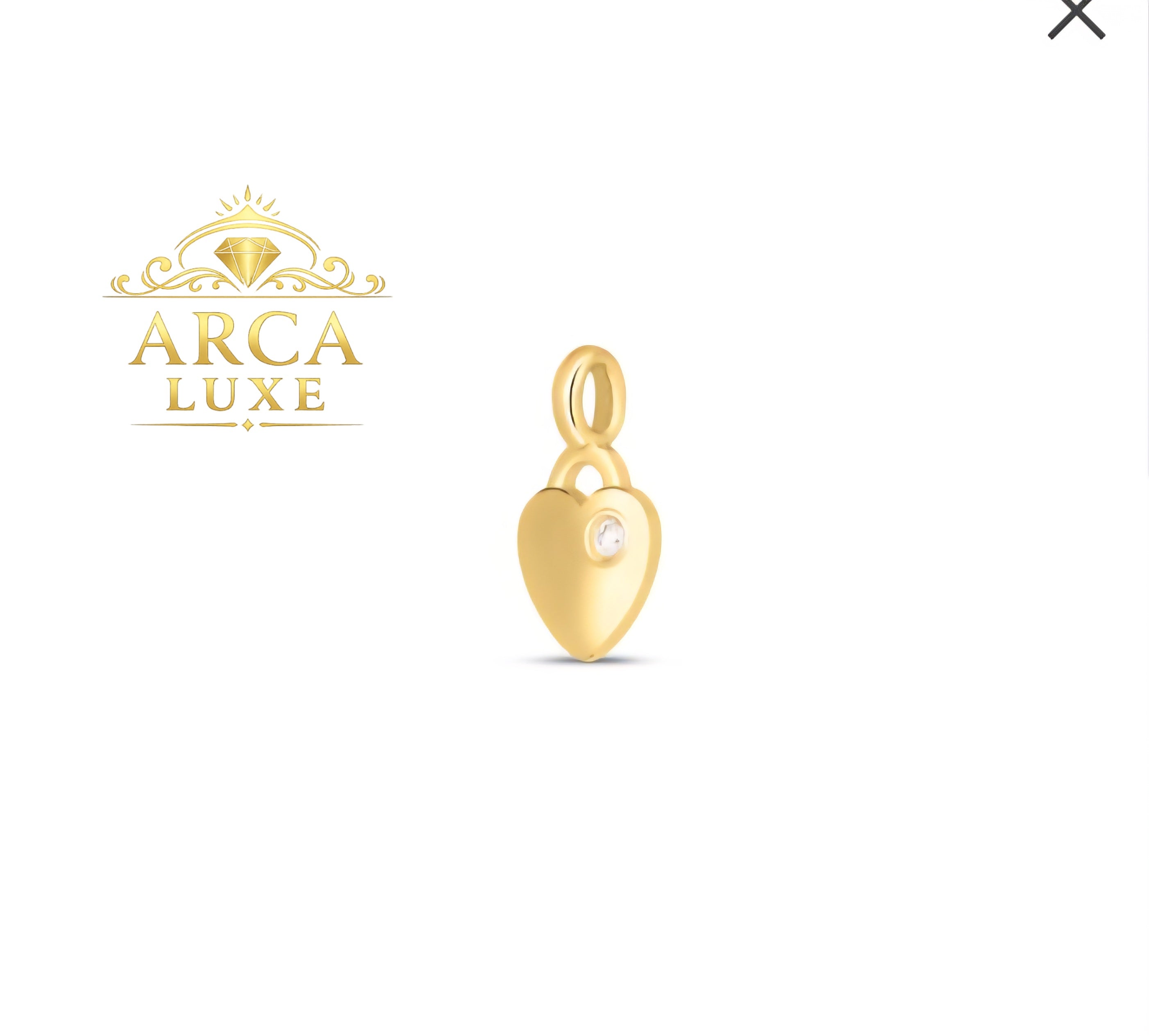 14K Solid Gold mini Diamond Heart  Charm