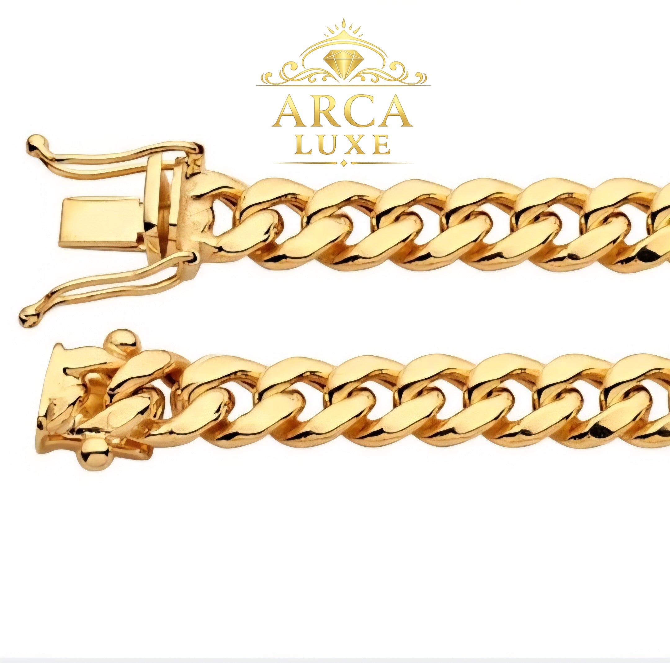 14K Solid Yellow Gold Miami Cuban chain Bracelet  Box Lock 8.5"