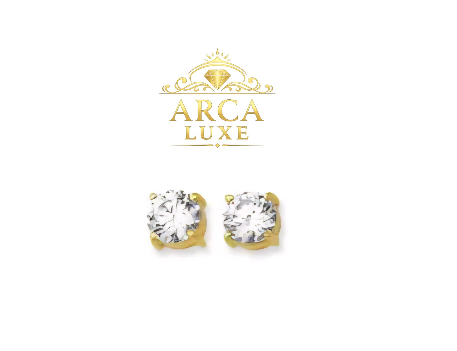 14K Solid Gold CZ Stud Earrings (Multiple Sizes)