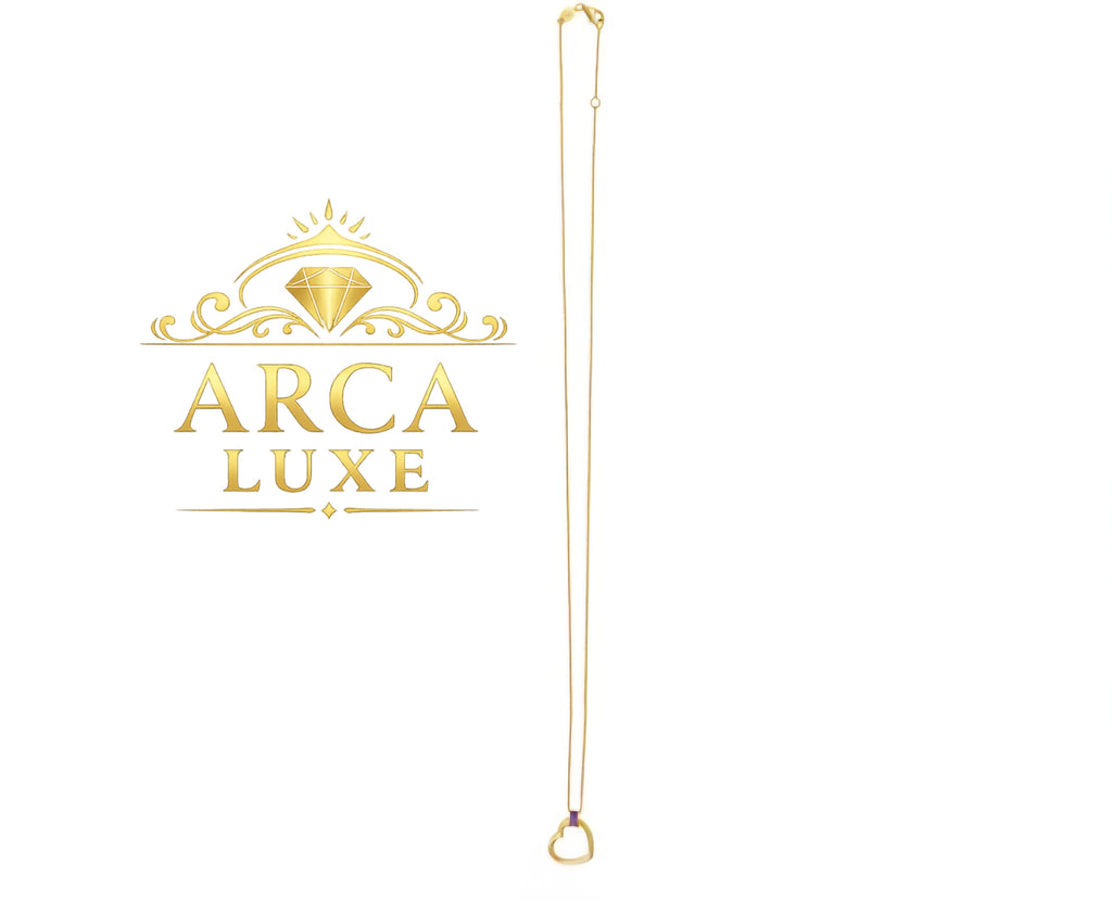 14K Baguette Gemstone Heart Necklace – White & Yellow Gold (18”)