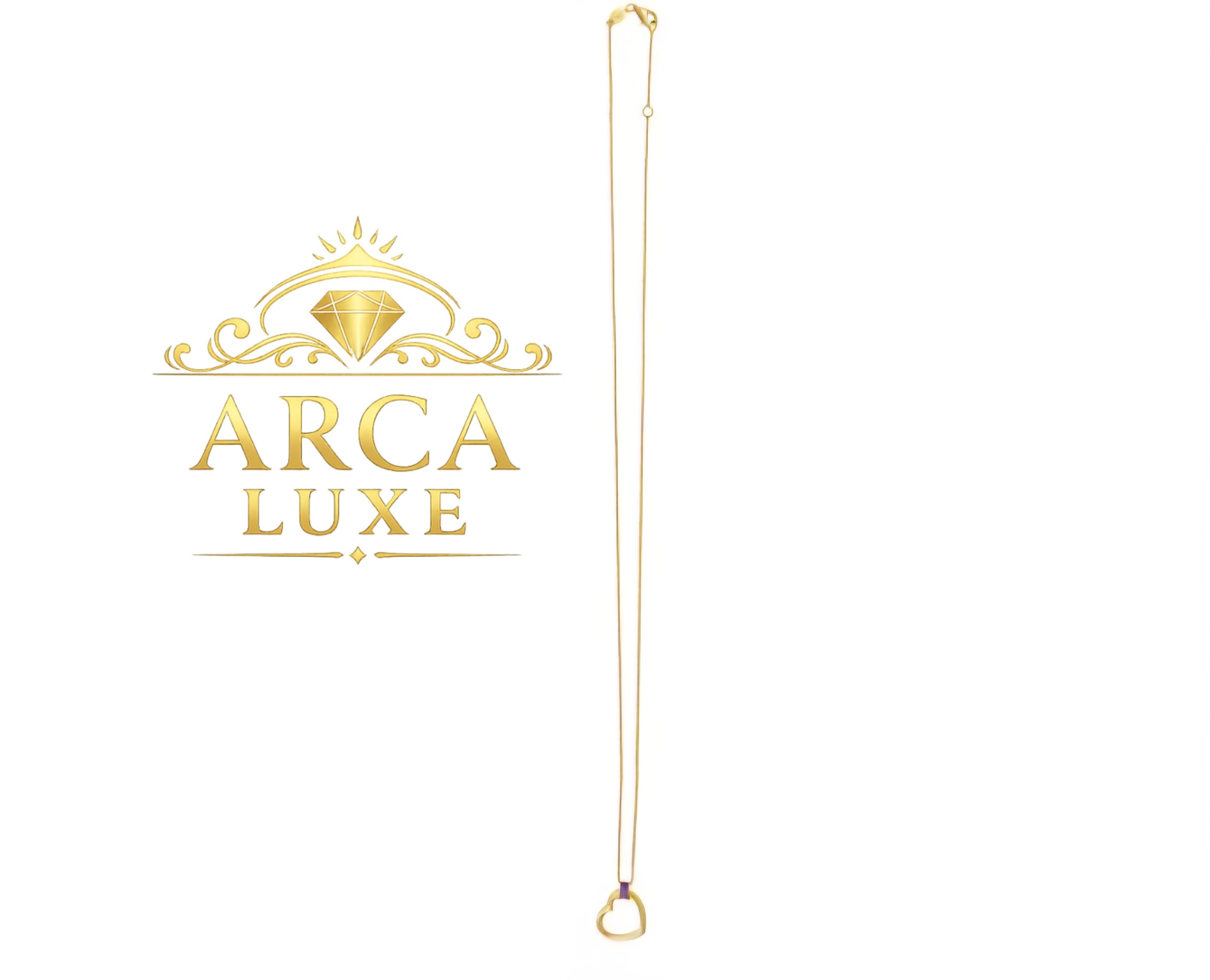14K Baguette Gemstone Heart Necklace – White & Yellow Gold (18”)