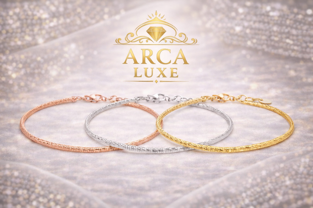 14K Solid Gold Diamond Cut Stack Bracelet 7"