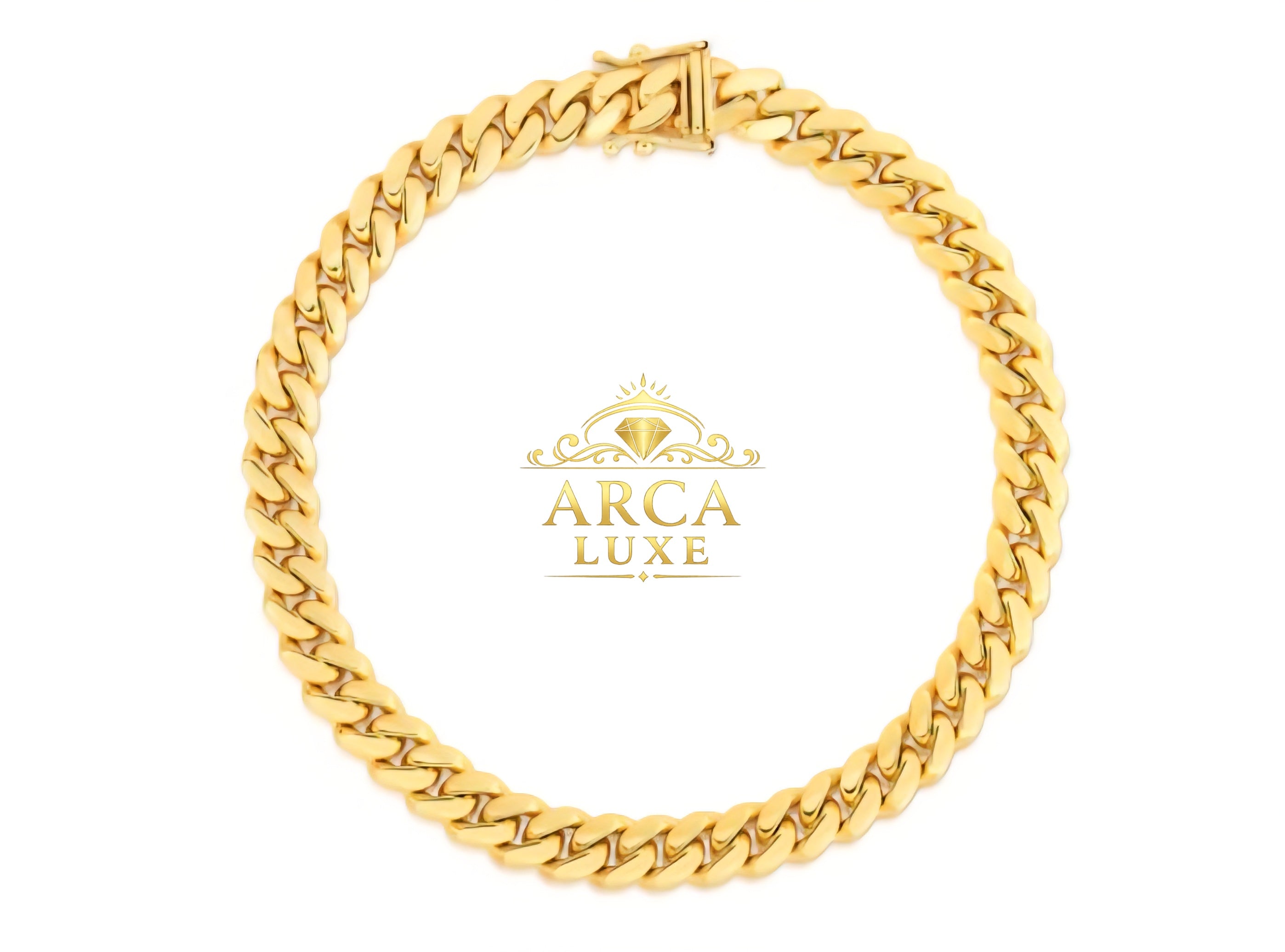 14K Solid Yellow Gold Miami Cuban chain Bracelet  Box Lock 8.5"