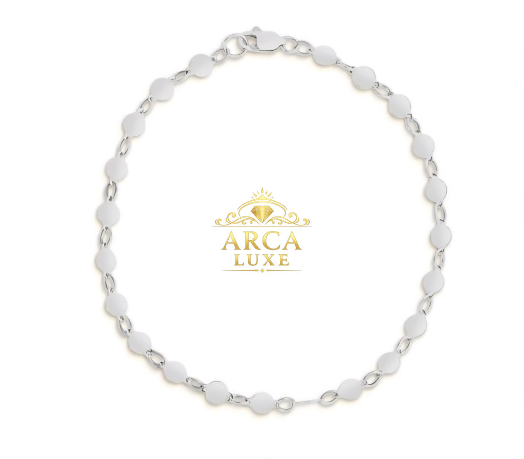 14K Solid Gold Mirror Chain Bracelet – 7"