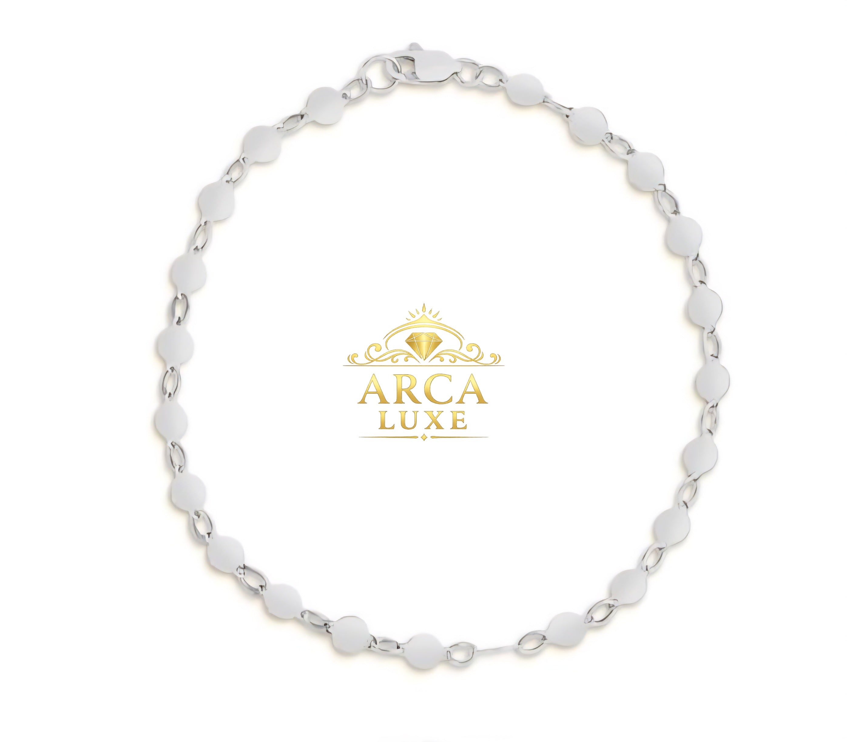 14K Solid Gold Mirror Chain Bracelet – 7"