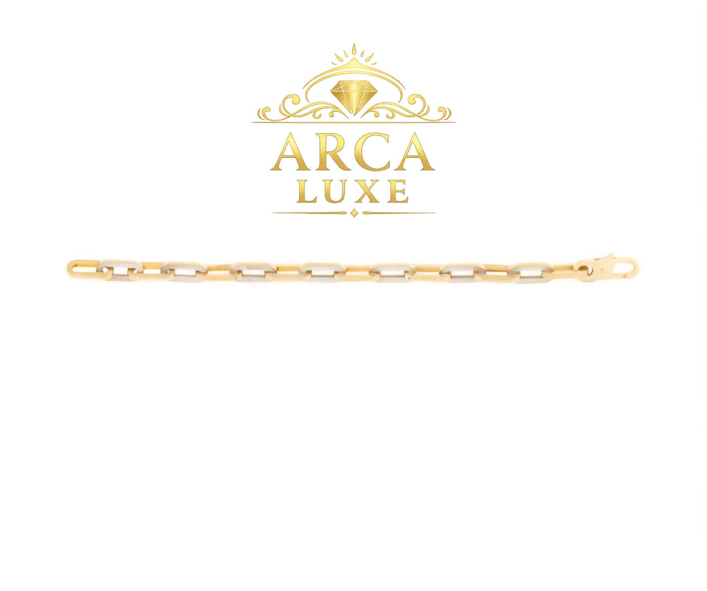 14K Gold Paperclip Gem Link Bracelet – Premium Luxury Collection 7.5"