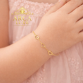 ARCA LUXE 14K Gold Open Heart Children's Bracelet 6"
