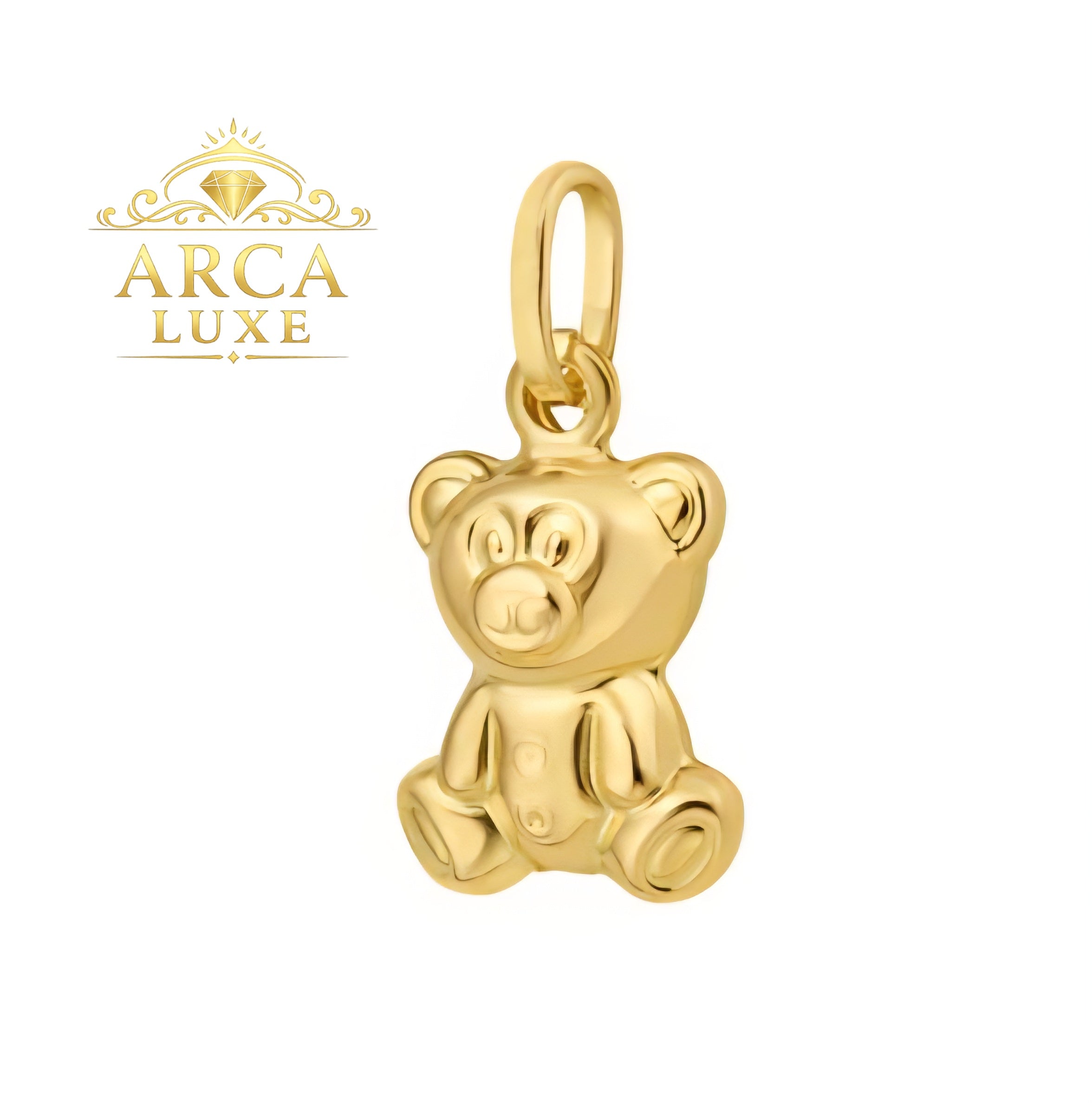 14K Solid Gold Teddy Bear Charm