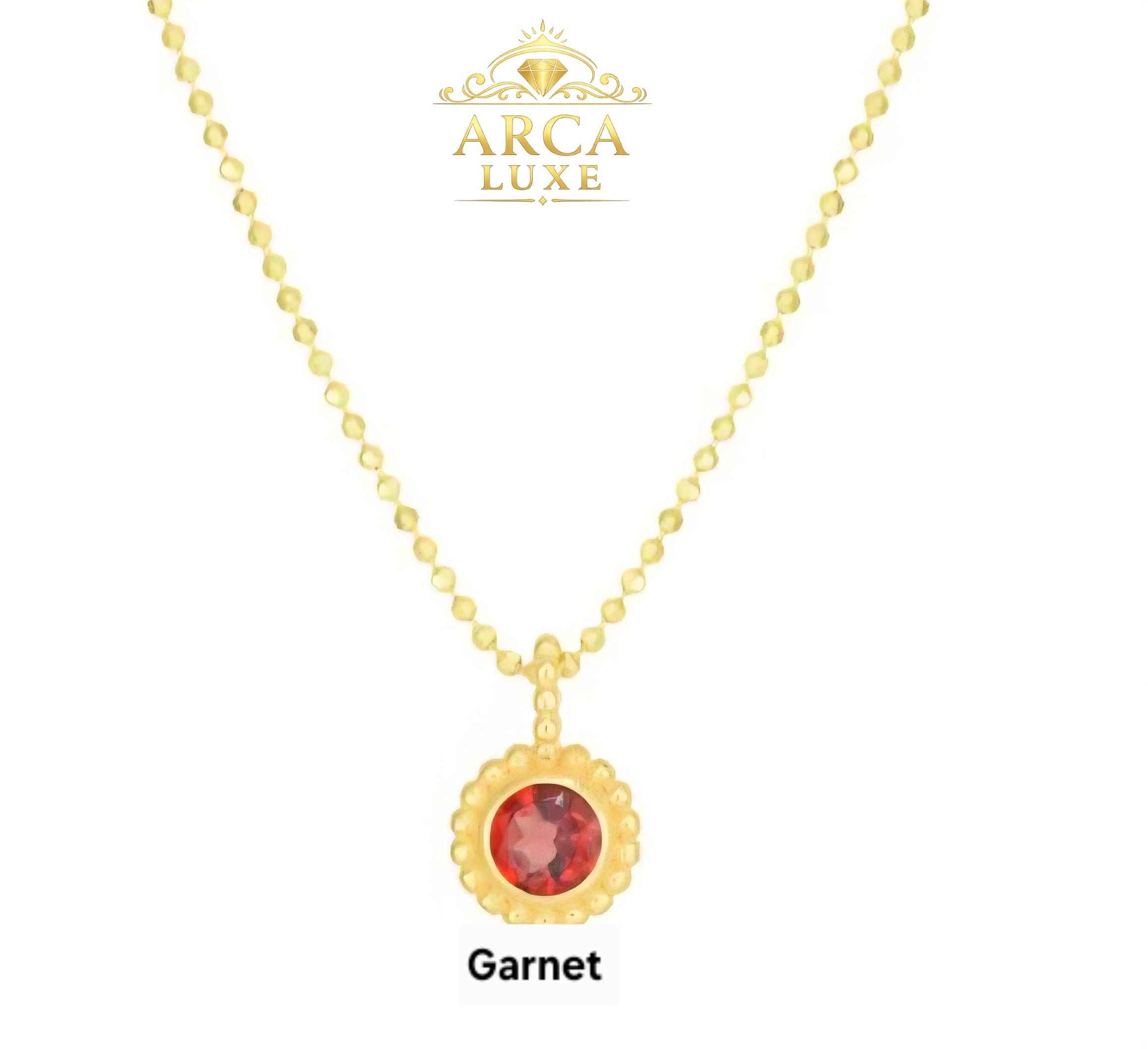 ARCA LUXE 14K Gold Natural Gemstone 18" Pendant Necklace