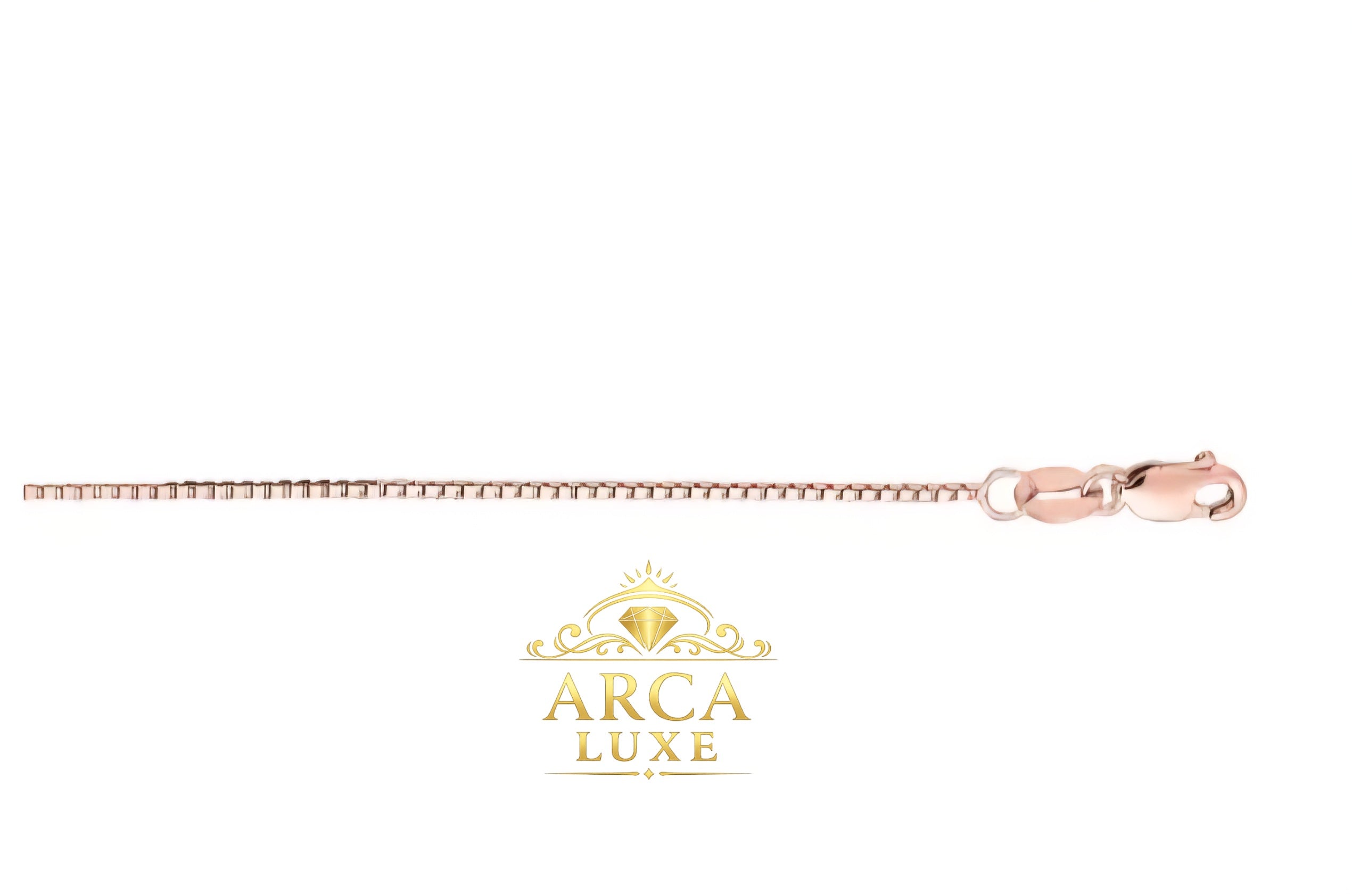 Arca Luxe 14K Solid Yellow Gold Classic Box Chain – 0.60mm Children's Necklace