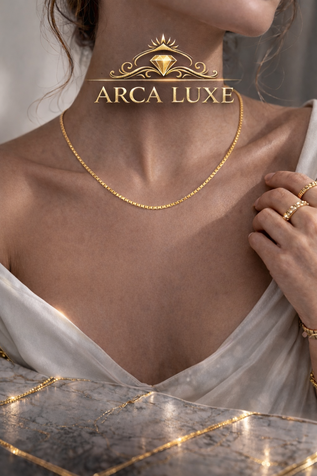 ARCA LUXE Classic Box Chain – 14K Solid Gold (1.7mm)