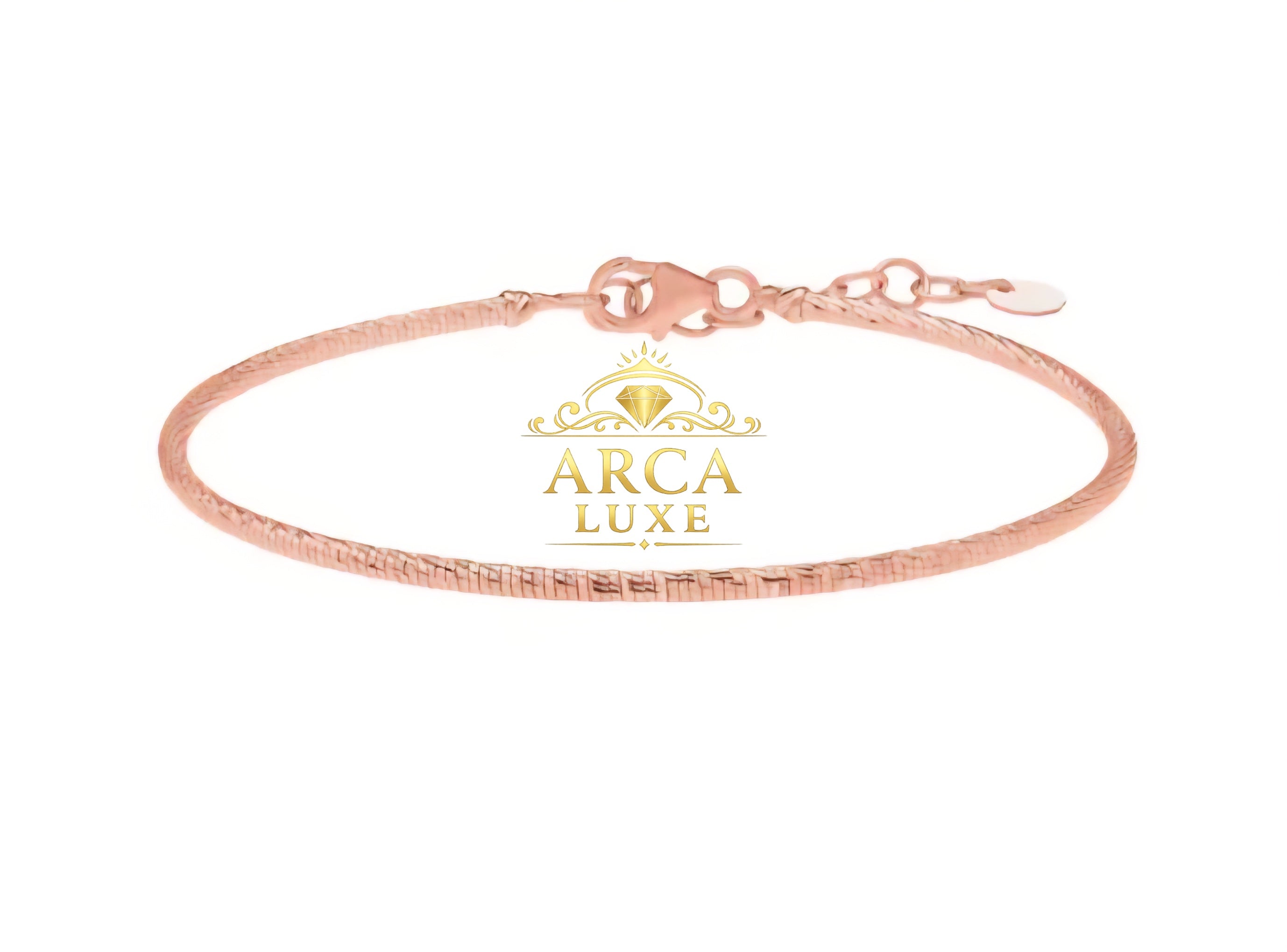 14K Solid Gold Diamond Cut Stack Bracelet 7"