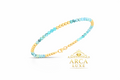 14K Solid Gold Pallina Bead Gemstone Bracelet 7"