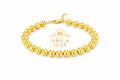 14K Solid Gold 7mm Beaded Bracelet 8"- 8.25"