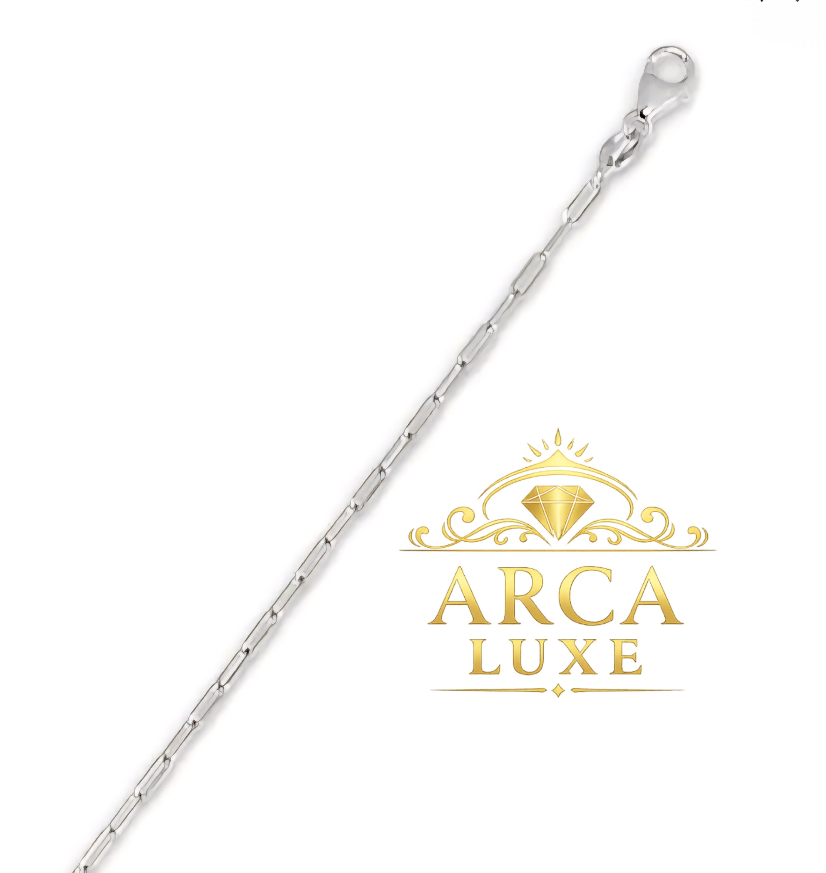 Title: 18K Gold 1.5mm Paperclip Chain – Yellow & White Gold