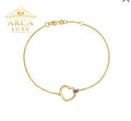 14K Baguette Gemstone Heart Bracelet 7"